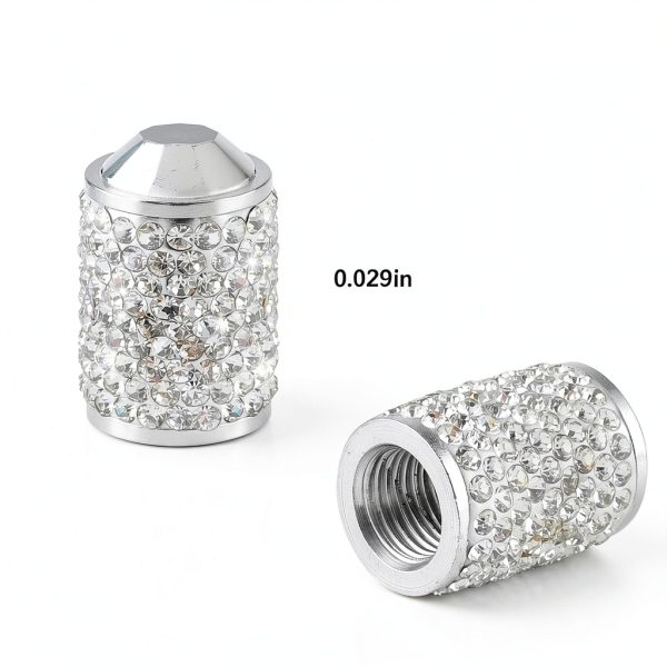 Alpmosn Tire Valve Caps ABS Copper Rhinestone-1