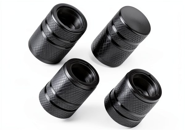 DESOUL Tire Valve Stem Caps Aluminum Black Universal Fit-0