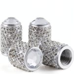 Alpmosn Tire Valve Caps ABS Copper Rhinestone-0