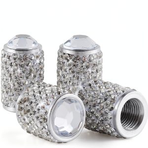 Alpmosn Tire Valve Caps ABS Copper Rhinestone-0