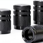 DENSET Aluminum Valve Caps Black Double Layer-0