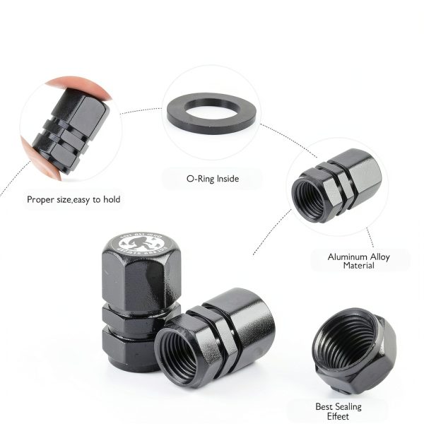 Tire Valve Stem Caps Ldntly Aluminum Universal Fit-5