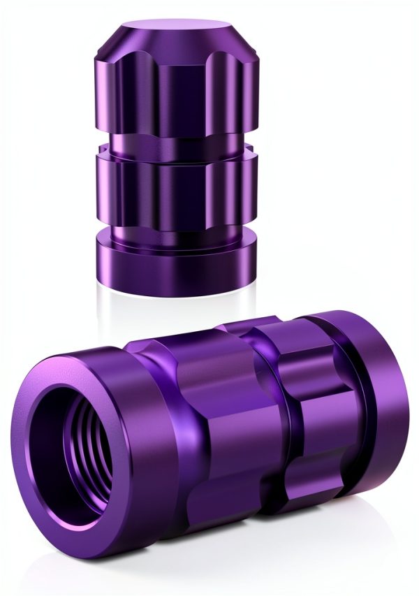 Purple QUARKACE Aluminum Tire Valve Stem Caps-0