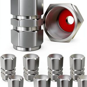 Silver Aluminum Tire Valve Stem Caps by SAMIKIVA-0