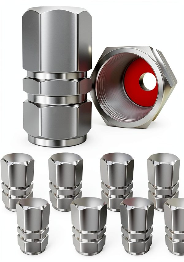 Silver Aluminum Tire Valve Stem Caps by SAMIKIVA-0