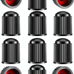 Tire Valve Stem Caps Augystre Plastic Black Fit-0