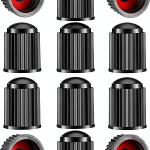 Tire Valve Stem Caps Augystre Plastic Black Fit-0