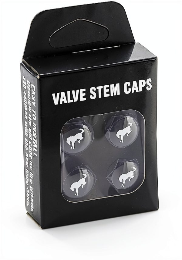 Ford Tire Valve Caps ABS Plastic Black Pack of 5-1
