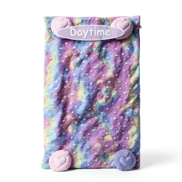 Unicorn Slumber Sleeping Bag Pink Flannel for Kids-3