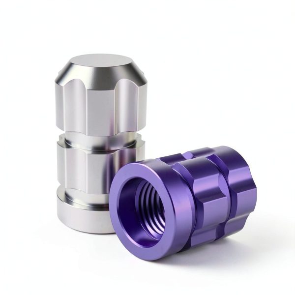 Purple QUARKACE Aluminum Tire Valve Stem Caps-6