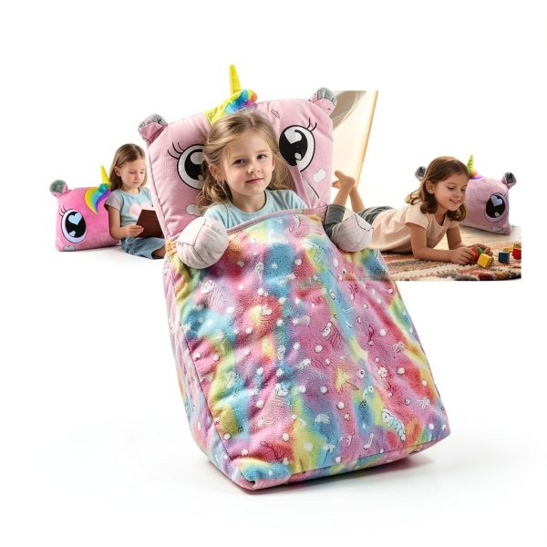 Unicorn Slumber Sleeping Bag Pink Flannel for Kids-2