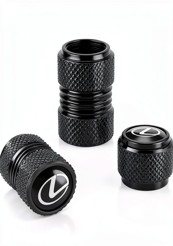 Installing Tire Valve Stem Caps XIGRALUCK Aluminum Design on a wooden desk