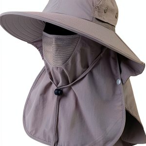 Fishing Hat Waterproof Nylon Grey One Size-0