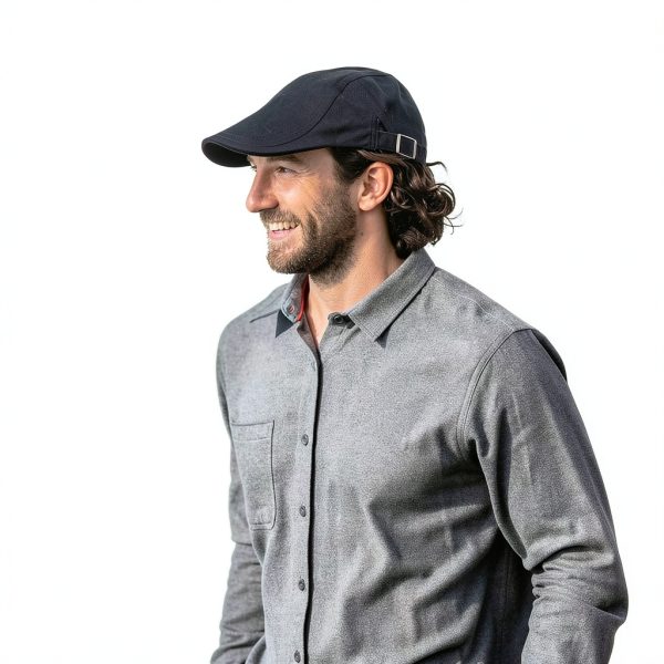 Classic Men's Flat Cap Cotton Breathable Beige-1