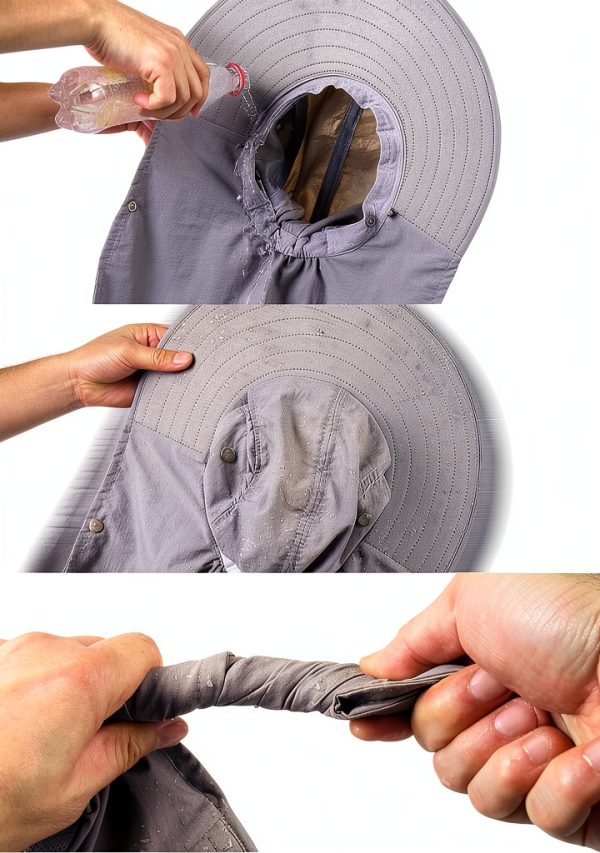 Fishing Hat Waterproof Nylon Grey One Size-2