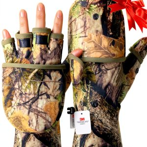 HANDLANDY Camo Fishing Gloves Warm Flip‑Top Unisex-0