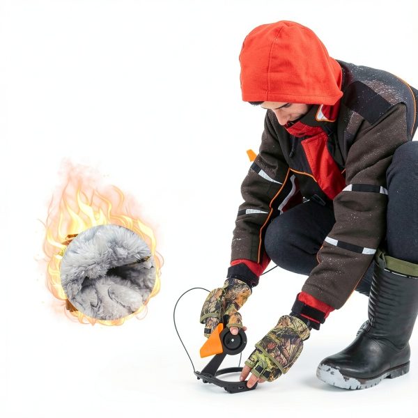 HANDLANDY Camo Fishing Gloves Warm Flip‑Top Unisex-3