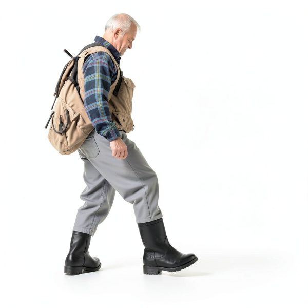 FISHINGSIR Nylon Waterproof Waders Straight Fit Stone Grey M11 Size-5