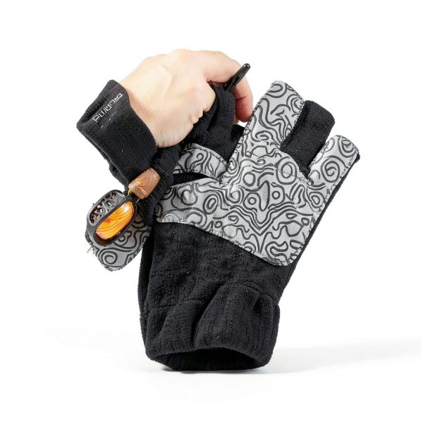Palmyth Fishing Gloves Small-Medium Gray Wool Knit with Anti‑Slip Grip-1