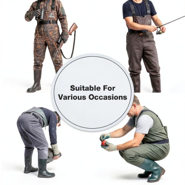 FISHINGSIR Nylon Waterproof Waders Straight Fit Stone Grey M11 Size-3