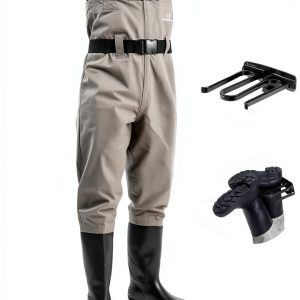 FISHINGSIR Stone Grey Waders Men's Waterproof Nylon Wader Size M12-0