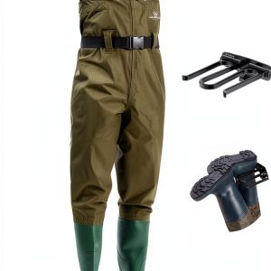 FISHINGSIR Nylon Waterproof Waders Straight Fit Stone Grey M11 Size-0
