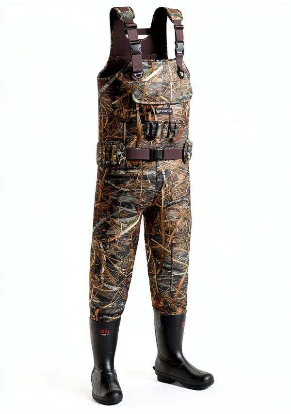 TideWe Men's Hunting Waders Neoprene 3.5mm Waterproof with Rubber Boot-2