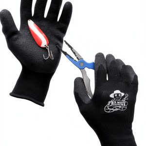 Fishing Gloves BIG WORM FISHING Rubber Grip Ambidextrous One Size-0