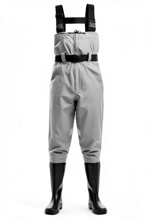 FISHINGSIR Stone Grey Waders Men's Waterproof Nylon Wader Size M12-1