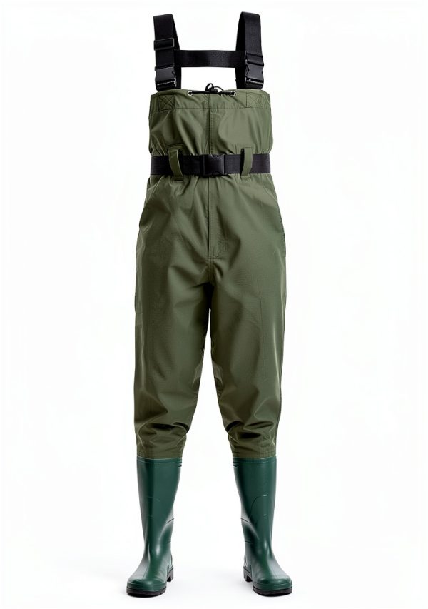 FISHINGSIR Nylon Waterproof Waders Straight Fit Stone Grey M11 Size-1